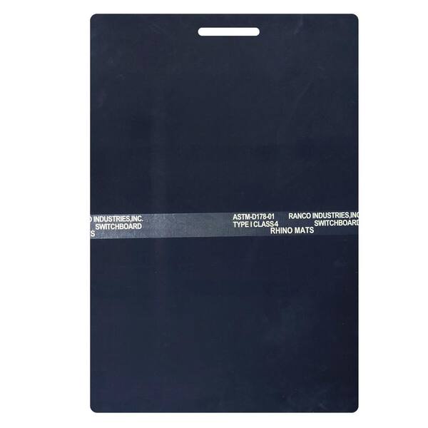 RHINO MATS Fusebox Safety Black 24 in. x 36 in. x 1/2 in. Class4