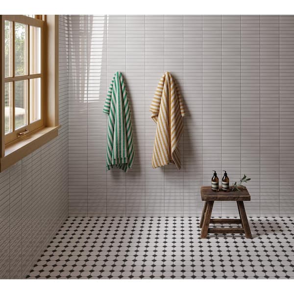 Le Cafe 12 in. x 12 in. White Porcelain Mosaic Tile (9.55 sq. ft. /Case)