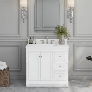 Naples 36 in. W x 21.63 in. D x 34 in. H Bath Vanity Cabinet without Top in White