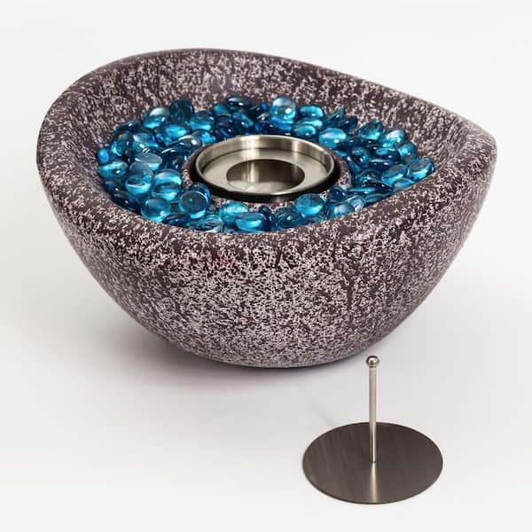 11.6 in. Ventless Ethanol Tabletop Fireplace in Pink and White