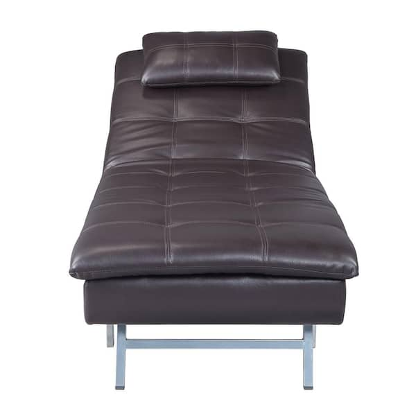 brown fabric chaise lounge