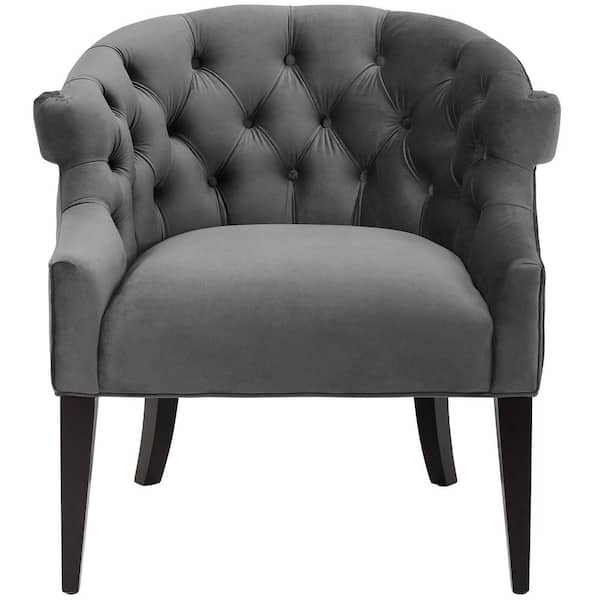 MODWAY Precept Accent Performance Velvet Armchair in Gray