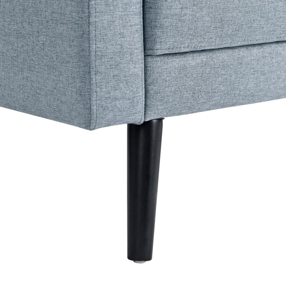 Light Gray Tufted Fabric 2-Seater Sofa with Pillow Back