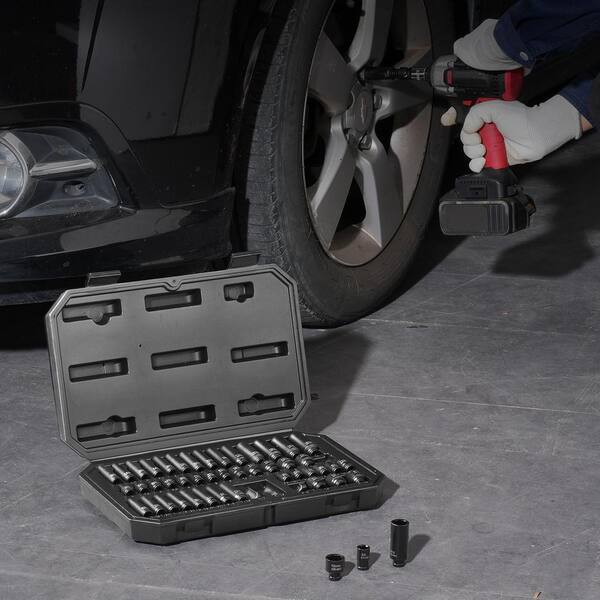 1/4 in. Impact Sockets Set 6 Point Drive Bit Ratchet Tool Kit Case (48-piece)