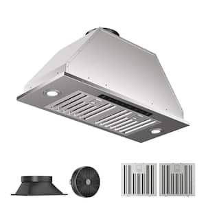 28 in. 900CFM Convertible Insert Range Hood in Stainless Steel, Carbon Filters,Gesture,Remote Control and Touch Panel