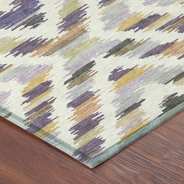 Chantille Machine Washable Indoor/Outdoor Abstract ACN2453 Purple 5 ft. x 7 ft. 6 in. Area Rug