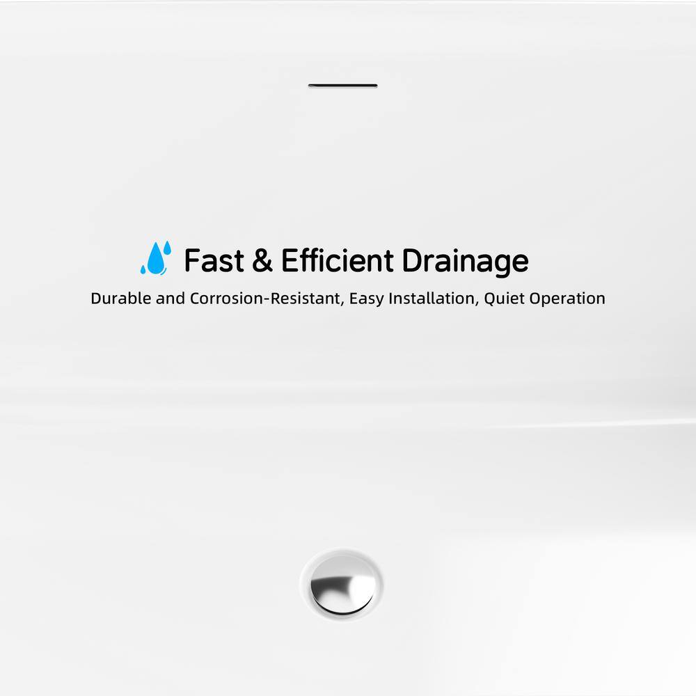 67" Glossy White Acrylic Freestanding Double Slipper Bathtub