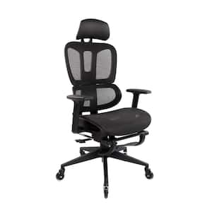 Mesh Reclining Ergonomic Office Chair in Black with Adjustable Arms and Lumbar Support