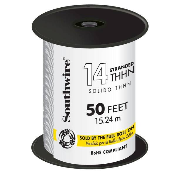 Southwire 50 ft. 14 White Stranded THHN Wire