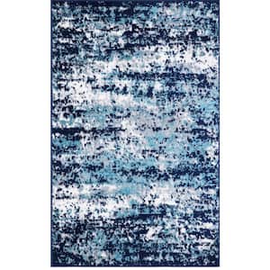 Jefferson Collection Abstract Navy 3 ft. x 4 ft. Area Rug