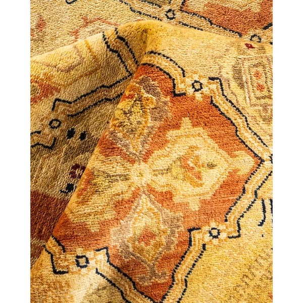 Eclectic 12 ft. x 18 ft. Brown  Floral Wool Indoor Area Rug