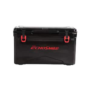 30 qt. Food and Beverage Black and Red Buckle Outdoor Cooler Insulated Box Chest Box Camping Cooler Box