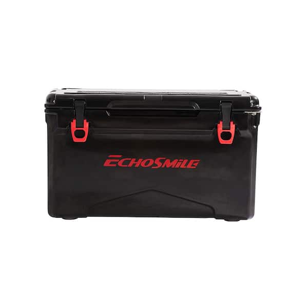 Cesicia 30 qt. Food and Beverage Black and Red Buckle Outdoor Cooler Insulated Box Chest Box Camping Cooler Box