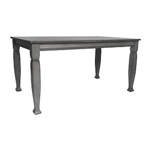 Traditional Antique Gray Wood 36.25 in. 4 Legs Dining Table Seats 6