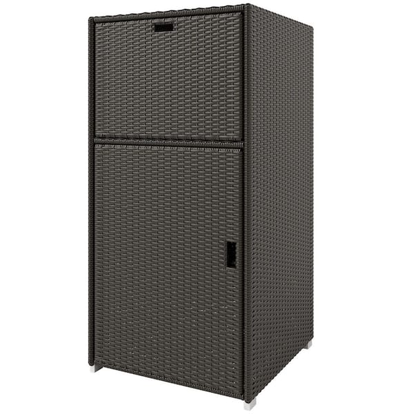 23.6 in. W x 47.2 in. H x 23.6 in. D PE plastic Rectangular Shelf in Black, Outdoor Towel Rack, Storage Cabinets