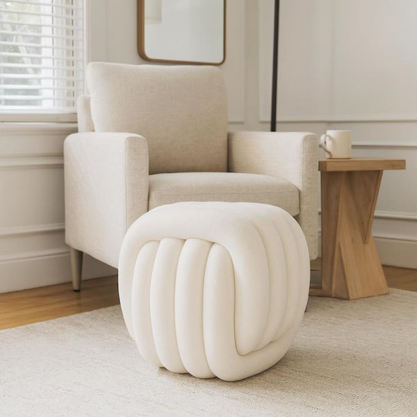 18 in. H White Backless Plastic Stool with Metal Seat