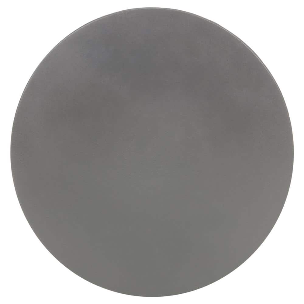 Transitional Round Acrylic Side Table in Dark Grey