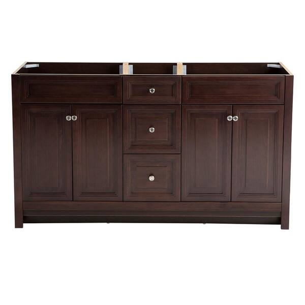 Home Decorators Collection Brinkhill 60 in. W x 34 in. H x 22 in. D Bathroom Vanity Cabinet in Chocolate
