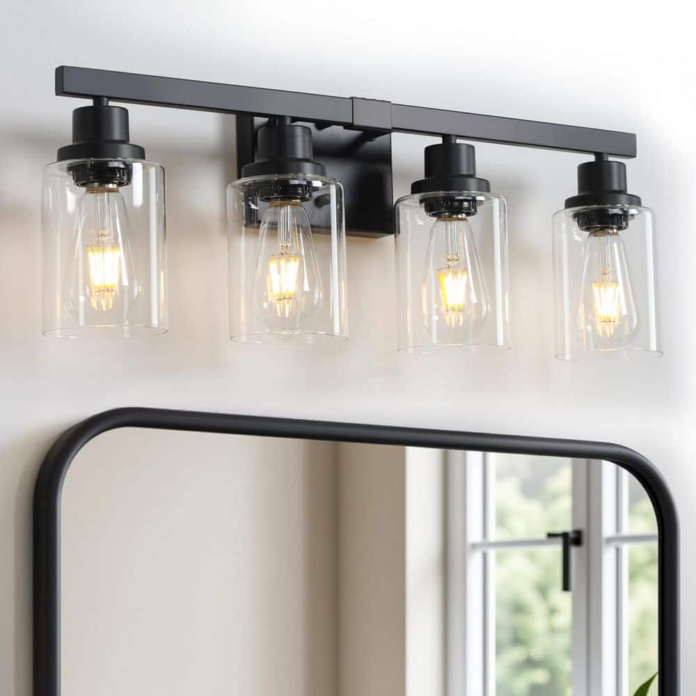 JESHUA 24.2 in.4-Light Farmhouse Vanity Lights Fixture Rustic