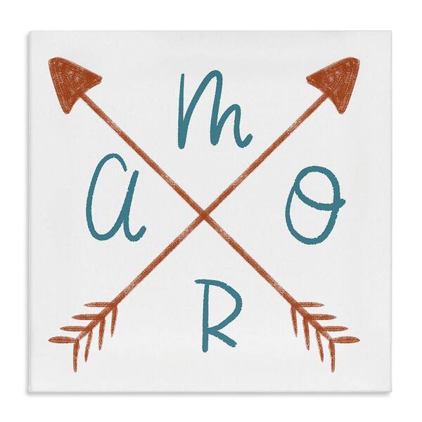 Stupell Industries Love with Crossed Arrows by SD Graphics Studio Gallery Wrapped Unframed Typography Graphic Art Print 17 in. x 17 in.