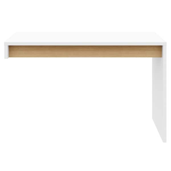 Nexera Chrono White and Natural Maple Reversible Desk Panel 211339