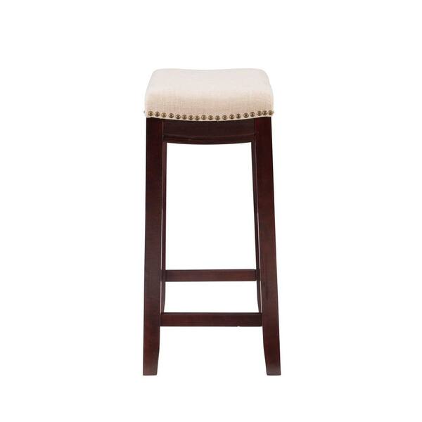 walnut backless counter stool