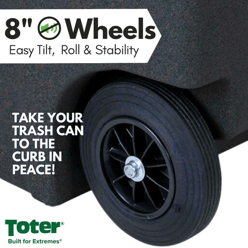 32 Gallon Blackstone Outdoor Trash Can/Garbage Can with Quiet Wheels