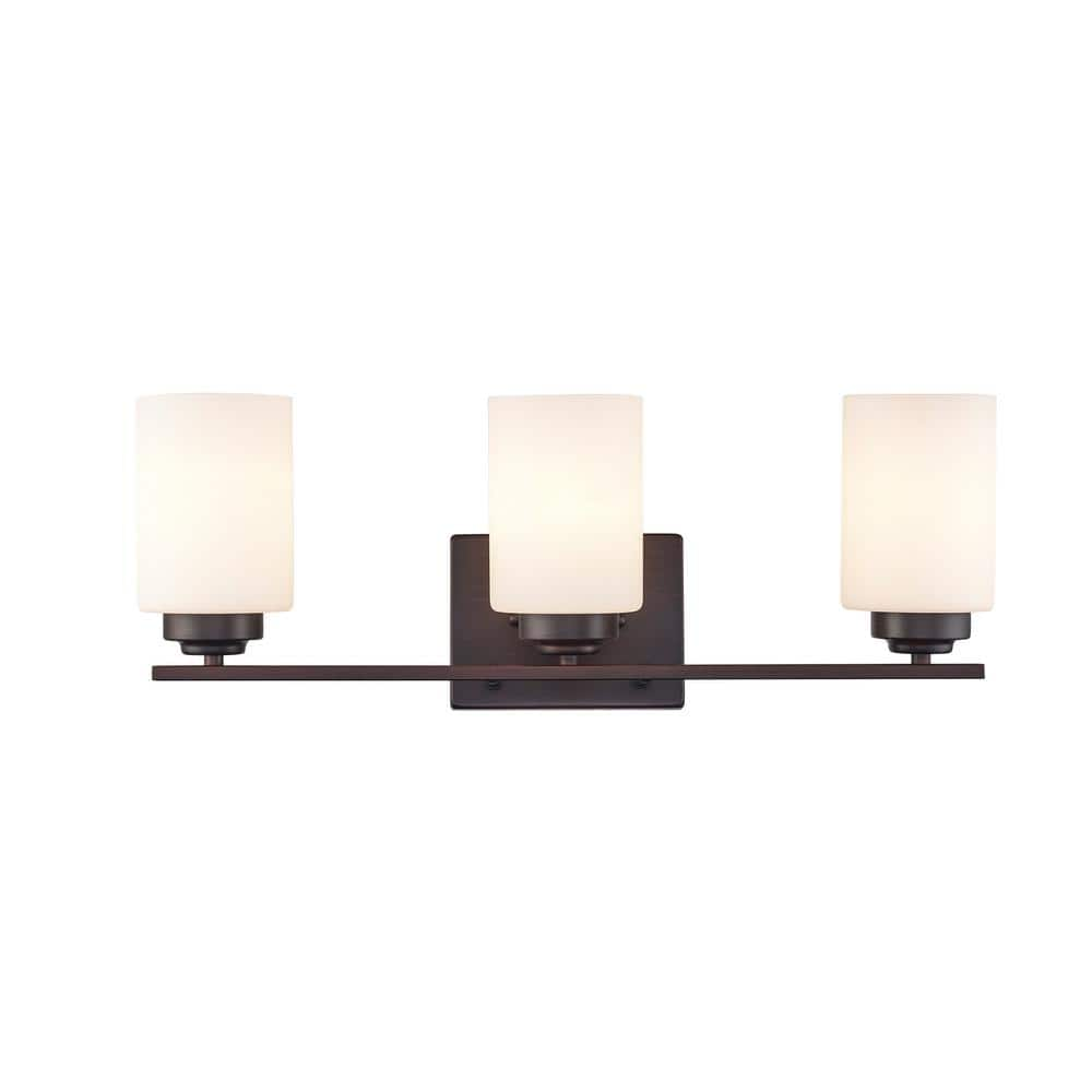 UPC 736916635837 product image for Mod Pod 22 in. 3-Light Oil Rubbed Bronze Bathroom Vanity Light Fixture with Fros | upcitemdb.com