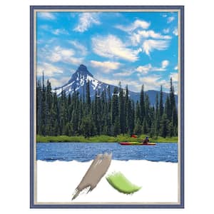 Theo Blue Narrow Wood Picture Frame Opening Size 18x24 in.
