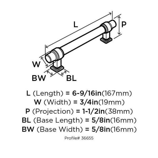 Clear and Oil-Rubbed Bronze 5-1/16" Cabinet Pull with Mounting Hardware