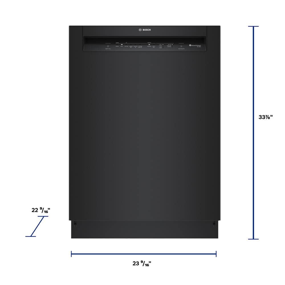 24" Black Built-In Dishwasher with Hybrid Tub