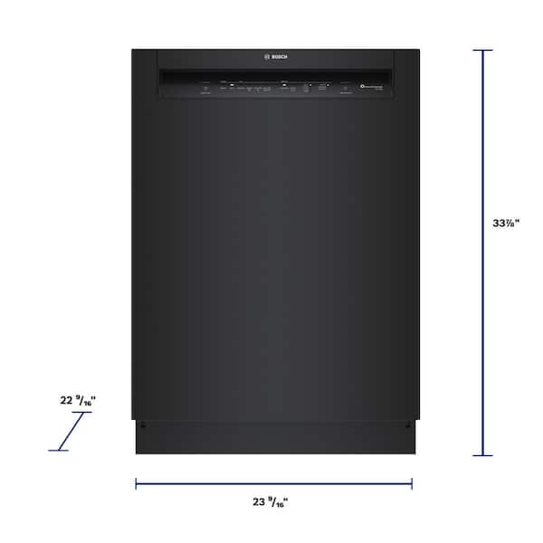 Bosch 100 Series 24 in. Black Front Control Tall Tub Dishwasher 