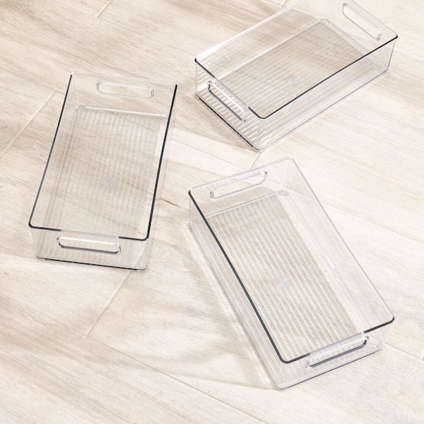 iDesign Clear Fridge Binz Organizer 5 x 5 x 14 2-Piece Set 73430M2 - The  Home Depot