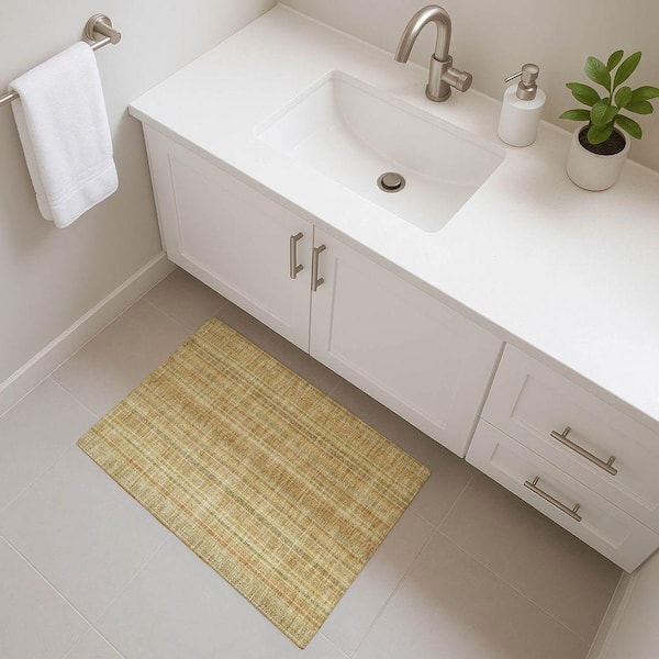 Mayfield Premium Machine Washable Abstract AMF1655 Wheat 2 ft. x 3 ft. Area Rug