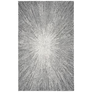 Micro-Loop Charcoal/Grey 5 ft. x 8 ft. Gradient Solid Color Area Rug