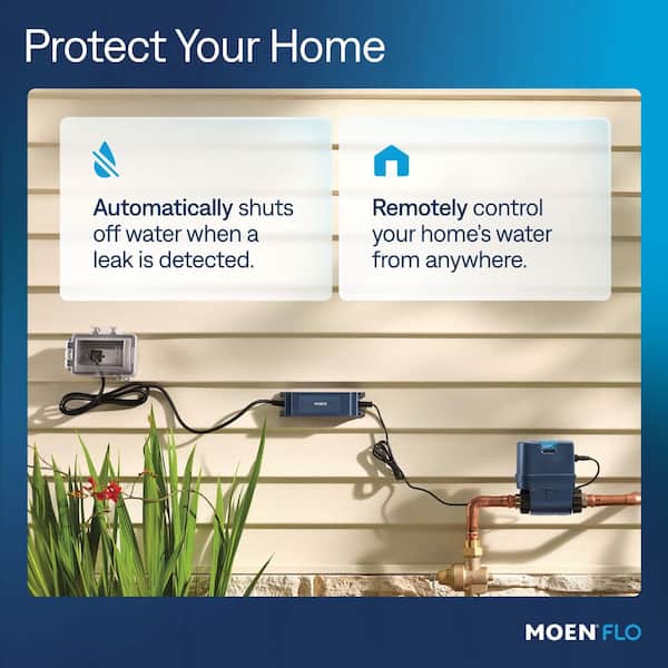 Flo 1.25 in. Shutoff Whole-Home Leak Detector and Automatic Water Shutoff Valve with Brass Fittings