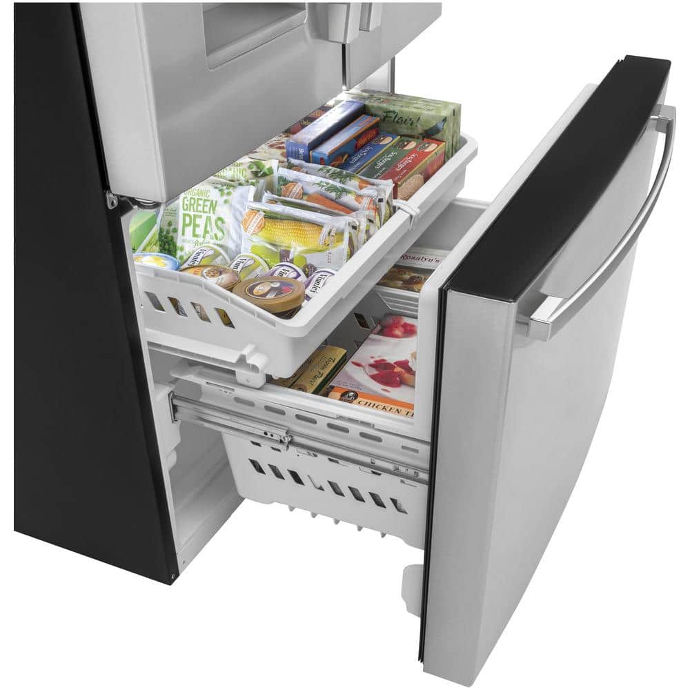 Stainless Steel French Door Refrigerator with Ice Maker and Smart Features