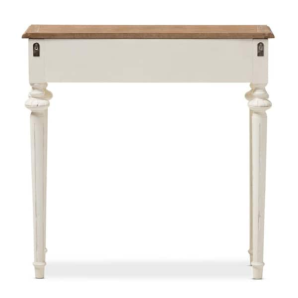 Baxton Studio Marquetterie 10 in. White Natural Standard Rectangle