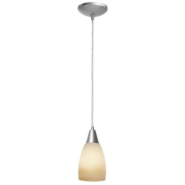 Access Lighting 1-Light Pendant Brushed Steel Finish French Amber Glass-DISCONTINUED