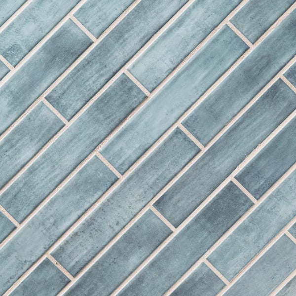 MSI Take Home Tile Sample-Stella Oceano Blue 2 in. x 10 in. Glossy 
