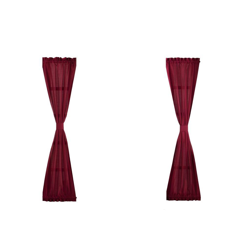 "Colette Faux Silk Side Door Window Panel, Red - 28""W x 72""L" price history on PriceWatchPro