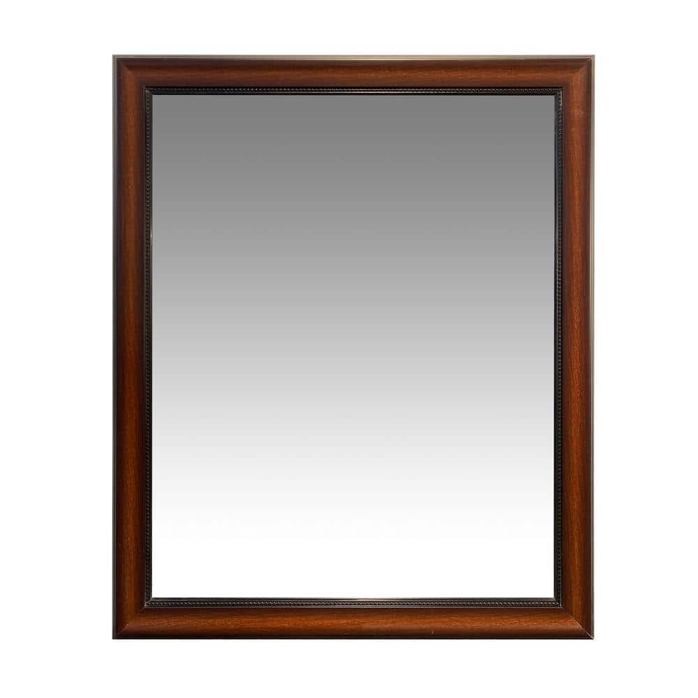 28 in. W x 34 in. H Rectangular Polyresin Framed Wall Mount Modern Decor Ba