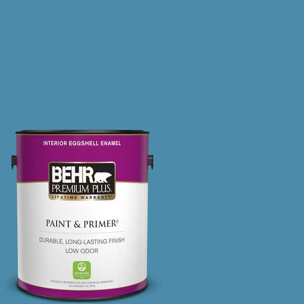 BEHR PREMIUM PLUS 1 gal. #550D-6 Blue Chaise Eggshell Enamel Low Odor Interior Paint & Primer