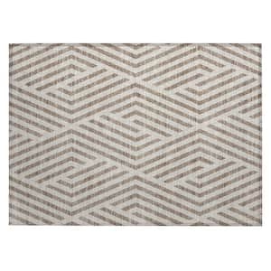 Chantille ACN550 Taupe 1 ft. 8 in. x 2 ft. 6 in. Machine Washable Indoor/Outdoor Geometric Area Rug