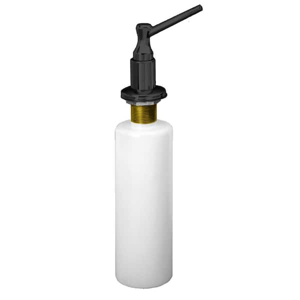 Westbrass Kitchen Sink Deck Mount Liquid Soap/Hand Sanitizer Dispenser with Refillable 12 oz Bottle in Matte Black