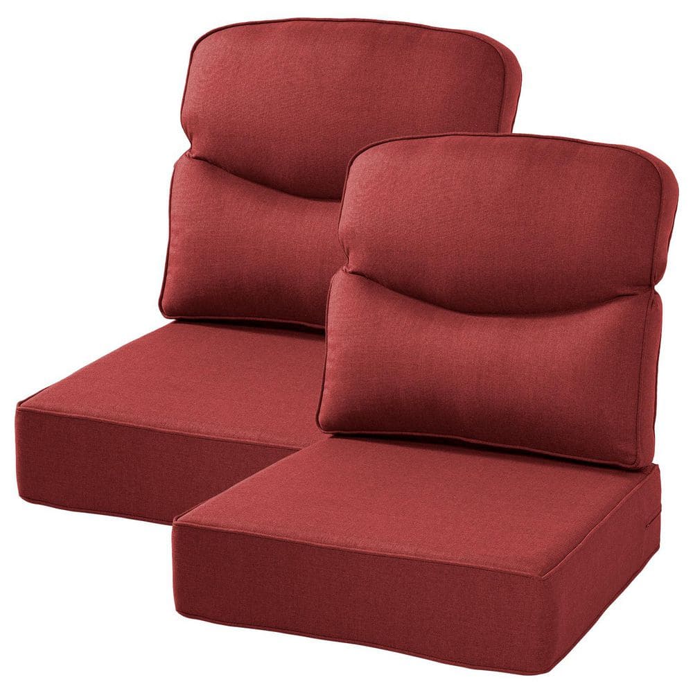 24 in. W x 24 in. D 4-Piece High Back Universal Outdoor Lounge Chair Cushion in Red price history on PriceWatchPro