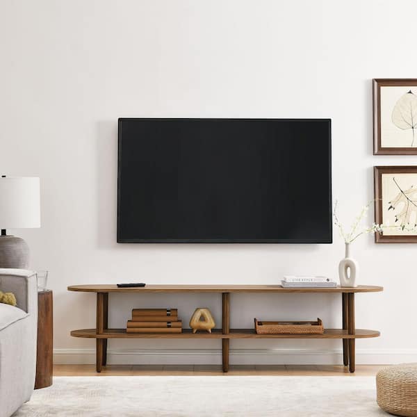 ディスプレイスタンド　Walnut製　◆Woody’s Plus Store◆ MODWAY Torus 70 in. Oval Wood TV Stand in Walnut EEI-7158-WAL