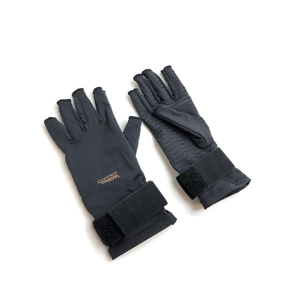 Tommie Copper unisex Compression Gloves/Wrist Sleeve, Black, Medium, Men's