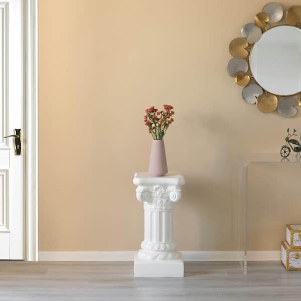 Uniquewise Modern Fiberglass White Plinth Roman Style Column Ionic ...