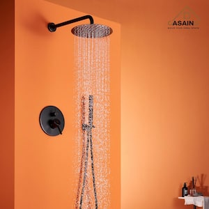 1-Spray Patterns 10 in. Wall Mount Dual Shower Heads in Oil Rubbed Bronze (Valve Included)